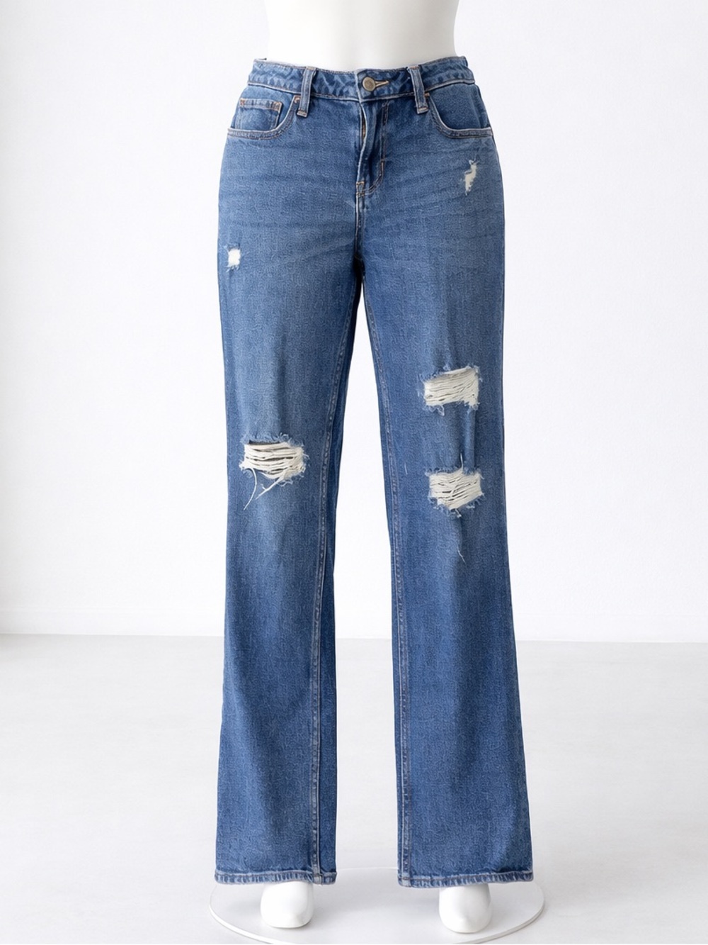 Hollister Low Rise ‘90s Vintage Straight Distressed Blue Jeans W25 L 31